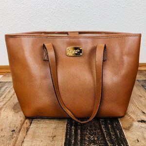 Michael Kores Tan Leather Shoulder Bag